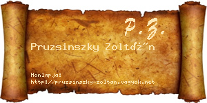 Pruzsinszky Zoltán névjegykártya