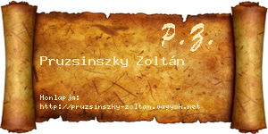 Pruzsinszky Zoltán névjegykártya